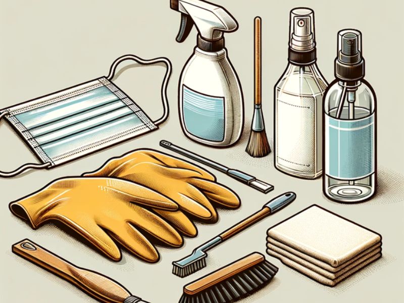 bathroom sealant mould cleaning tools